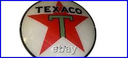 Vintage TEXACO STAR 13.5 GLASS FACE for GAS PUMP GLOBE