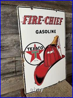 Vintage Texaco Advertising Sign Fire-Chief Pump Plate Sign