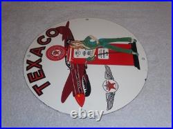 Vintage Texaco Aviation Female Model Ww2 Airplane 11 3/4 Porcelain Gas Oil Sign
