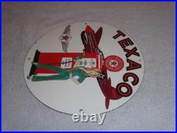 Vintage Texaco Aviation Female Model Ww2 Airplane 11 3/4 Porcelain Gas Oil Sign