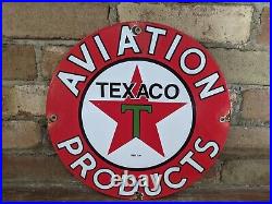 Vintage Texaco Aviation Gasoline Porcelain Metal Gas Station Pump Sign 12 Vintage Texaco Aviation Gasoline Porcelain Metal Gas Station Pump Sign 12