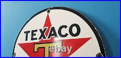 Vintage Texaco Aviation Porcelain Gas Oil Service Station Texas Pump Sign