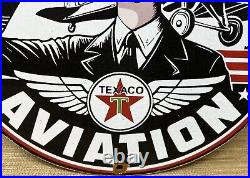 Vintage Texaco Aviation Porcelain Sign Gas Service Station Pump Plate Oil Pin Up Vintage Texaco Aviation Porcelain Sign Gas Service Station Pump Plate Oil Pin Up