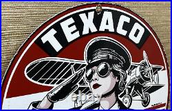 Vintage Texaco Aviation Porcelain Sign Gas Service Station Pump Plate Oil Pin Up Vintage Texaco Aviation Porcelain Sign Gas Service Station Pump Plate Oil Pin Up