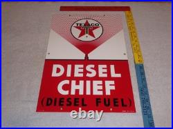 Vintage Texaco Diesel Chief Fuel Sprayer 18 Porcelain Metal Gasoline & Oil Sign Vintage Texaco Diesel Chief Fuel Sprayer 18 Porcelain Metal Gasoline & Oil Sign