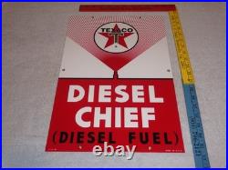 Vintage Texaco Diesel Chief Fuel Sprayer 18 Porcelain Metal Gasoline & Oil Sign Vintage Texaco Diesel Chief Fuel Sprayer 18 Porcelain Metal Gasoline & Oil Sign
