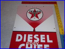 Vintage Texaco Diesel Chief Fuel Sprayer 18 Porcelain Metal Gasoline & Oil Sign Vintage Texaco Diesel Chief Fuel Sprayer 18 Porcelain Metal Gasoline & Oil Sign