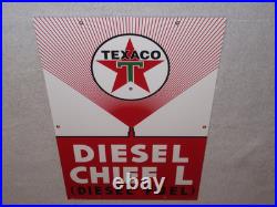 Vintage Texaco Diesel Chief L Fuel Sprayer 18 Porcelain Metal Gasoline Oil Sign