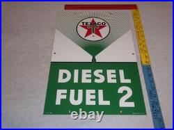Vintage Texaco Diesel Fuel 2 Green Sprayer 18 Porcelain Metal Gasoline Oil Sign