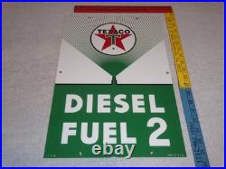 Vintage Texaco Diesel Fuel 2 Green Sprayer 18 Porcelain Metal Gasoline Oil Sign