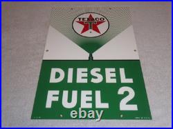 Vintage Texaco Diesel Fuel 2 Green Sprayer 18 Porcelain Metal Gasoline Oil Sign