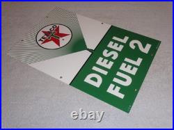Vintage Texaco Diesel Fuel 2 Green Sprayer 18 Porcelain Metal Gasoline Oil Sign