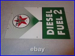 Vintage Texaco Diesel Fuel 2 Green Sprayer 18 Porcelain Metal Gasoline Oil Sign