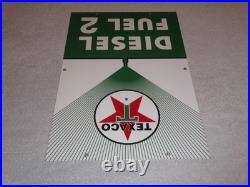 Vintage Texaco Diesel Fuel 2 Green Sprayer 18 Porcelain Metal Gasoline Oil Sign