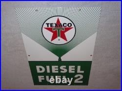 Vintage Texaco Diesel Fuel 2 Green Sprayer 18 Porcelain Metal Gasoline Oil Sign