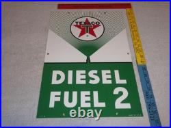 Vintage Texaco Diesel Fuel 2 Green Sprayer 18 Porcelain Metal Gasoline Oil Sign
