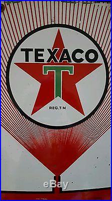 Vintage Texaco Diesel Sign Fuel Chief Gasoline Porcelain Gas Pump 1956 Original