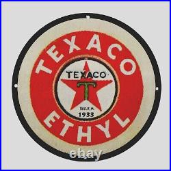 Vintage Texaco Ethyl 1933 Oil Porcelain Gas Pump Sign