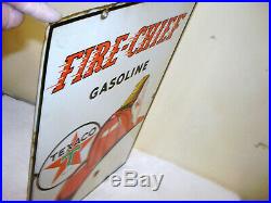 Vintage Texaco Fire Chief Dated 3 -4 47 Porcelain Gas Station Pump Plate Sign