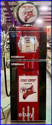 Vintage Texaco Fire Chief Gas Pump Branded Refrigerator Man Cave Garage