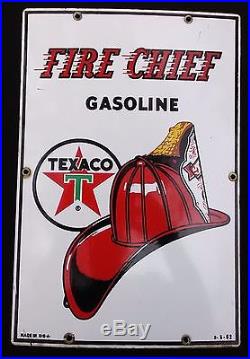 Vintage Texaco Fire Chief Gas Pump Plate Uncommon Smaller Size 10 X 15 Date 1962