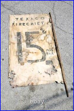 Vintage Texaco Fire Chief Gas Station Sign Dodge Advertising Canvas Banner AS IS Vintage Texaco Fire Chief Gas Station Sign Dodge Advertising Canvas Banner AS IS