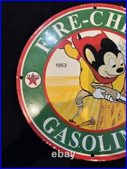 Vintage Texaco Fire Chief Gasoline Porcelain Gas Oil Pump Service Station Sign Vintage Texaco Fire Chief Gasoline Porcelain Gas Oil Pump Service Station Sign