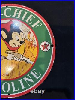 Vintage Texaco Fire Chief Gasoline Porcelain Gas Oil Pump Service Station Sign Vintage Texaco Fire Chief Gasoline Porcelain Gas Oil Pump Service Station Sign