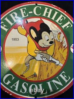Vintage Texaco Fire Chief Gasoline Porcelain Gas Oil Pump Service Station Sign Vintage Texaco Fire Chief Gasoline Porcelain Gas Oil Pump Service Station Sign