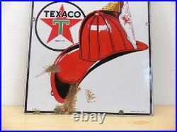 Vintage Texaco Fire Chief Gasoline Porcelain Gas Pump Plate Sign