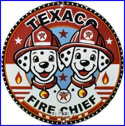 Vintage Texaco Fire Chief Gasoline Porcelain Sign Motor Oil Gas Station Pump