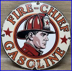 Vintage Texaco Fire Chief Gasoline Porcelain Sign Motor Oil Gas Station Pump