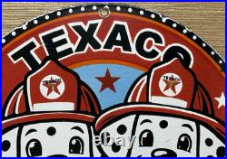 Vintage Texaco Fire Chief Gasoline Porcelain Sign Motor Oil Gas Station Pump