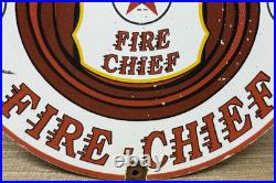 Vintage Texaco Fire Chief Gasoline Porcelain Sign Motor Oil Gas Station Pump