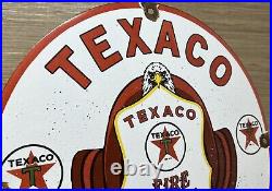 Vintage Texaco Fire Chief Gasoline Porcelain Sign Motor Oil Gas Station Pump