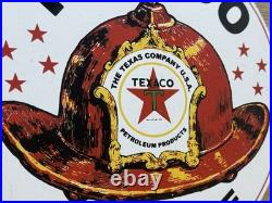 Vintage Texaco Fire Chief Gasoline Porcelain Sign Motor Oil Gas Station Pump