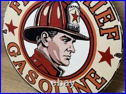 Vintage Texaco Fire Chief Gasoline Porcelain Sign Motor Oil Gas Station Pump