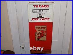 Vintage Texaco Fire Chief Gasoline Pump 2 Shelf Store Display Cabinet