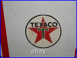 Vintage Texaco Fire Chief Metal Gas Pump Insert Panel Sign Antique Authentic
