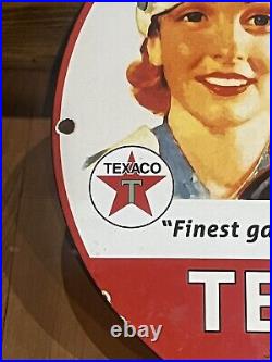 Vintage Texaco Fire Chief Porcelain Gas Station Pump Sign