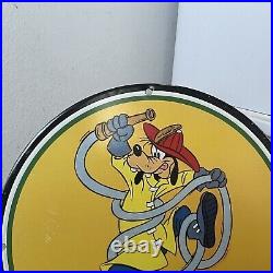Vintage Texaco Fire Chief Porcelain Sign Gas Oil Disney Station Service Pump Ad