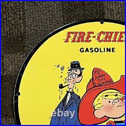 Vintage Texaco Fire Chief Porcelain Sign Gas Oil Service Station Pump Plate Ad