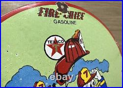 Vintage Texaco Fire Chief Porcelain Sign Gas Station Pump Plate Texas Motor Oil
