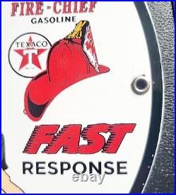 Vintage Texaco Fire-chief Indian Motorcyce Porcelain Gas Station Pump Sign 12