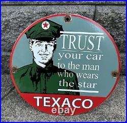 Vintage Texaco Fire chief Star Gasoline Sign Sale Gas Service Pump Plate Sign