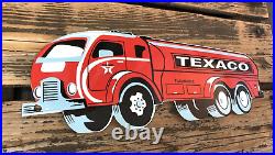 Vintage Texaco Gas Oil Tank Truck Porcelain Motor Service Station Pump Sign Vintage Texaco Gas Oil Tank Truck Porcelain Motor Service Station Pump Sign