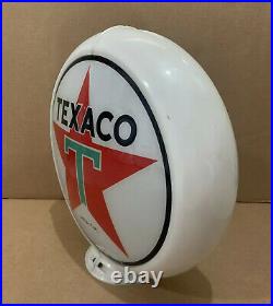 Vintage Texaco Gas Pump Globe Glass Top Sign Lens Garage Wall Decor Oil