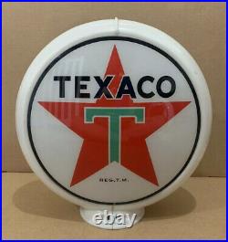 Vintage Texaco Gas Pump Globe Glass Top Sign Lens Garage Wall Decor Oil
