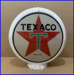 Vintage Texaco Gas Pump Globe Glass Top Sign Lens Garage Wall Decor Oil 2