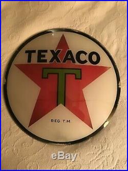 Vintage Texaco Gas Pump Globe Lens Glass Top Sign Wall Decor Oil Hull 1936